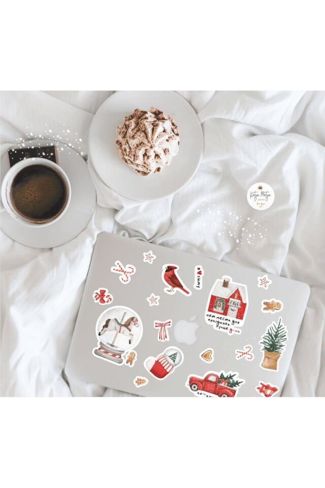 Yılbaşı-Noel Sticker Çocuk Bebek Odası Sticker Seti , Yılbaşı Süsü Yeni Yıl Kış Konsepti -