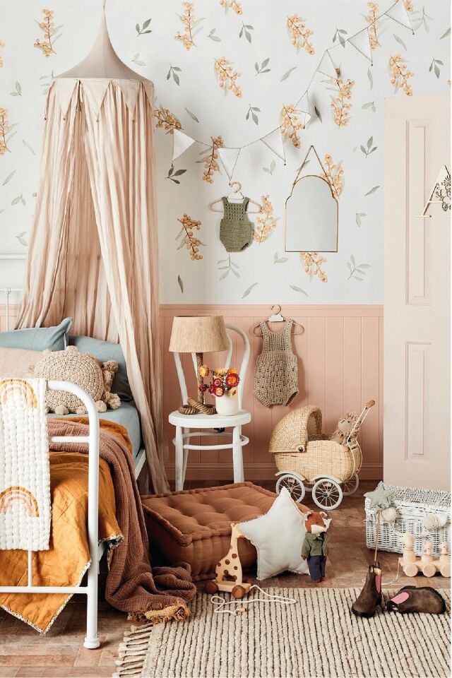 Akasya Çiçekleri Çocuk Odası Duvar Stickerı - 50 x 100