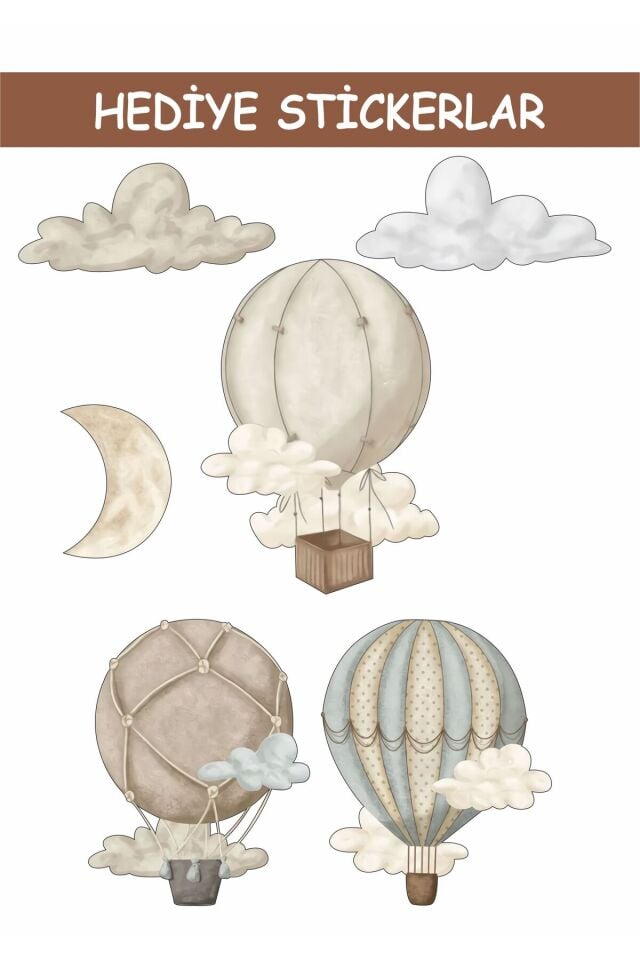 Balon Temalı Okul Etiketi Kalem Defter Özel Isim Yazılabilen Etiket -