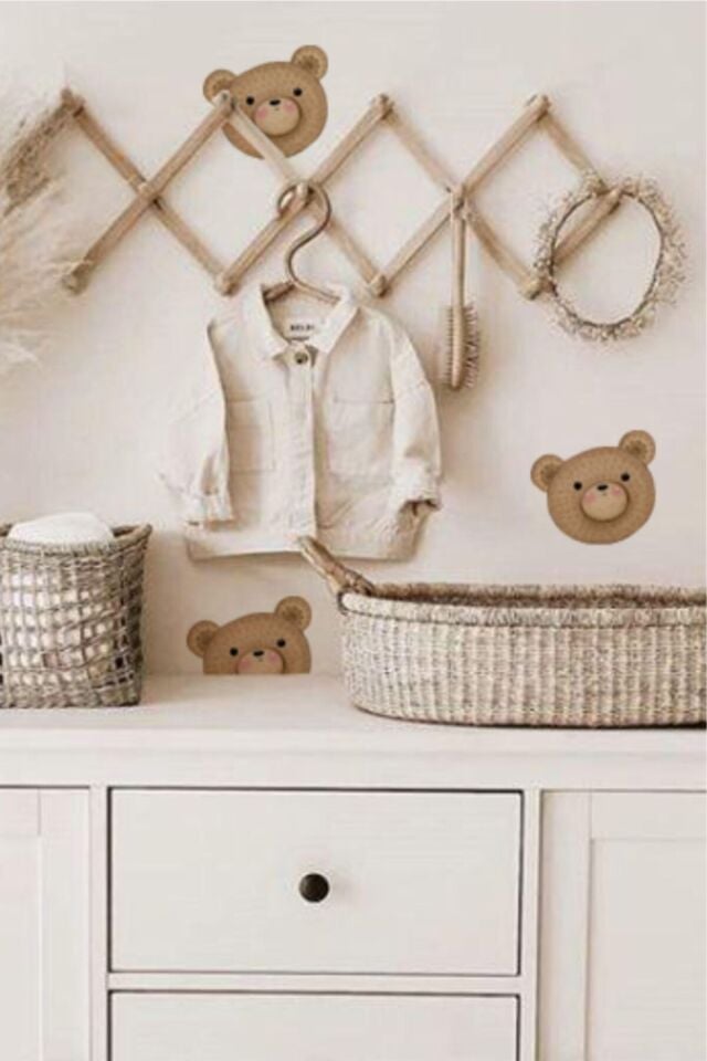 Tiny Bear Duvar Stickerı - Tek Ebat
