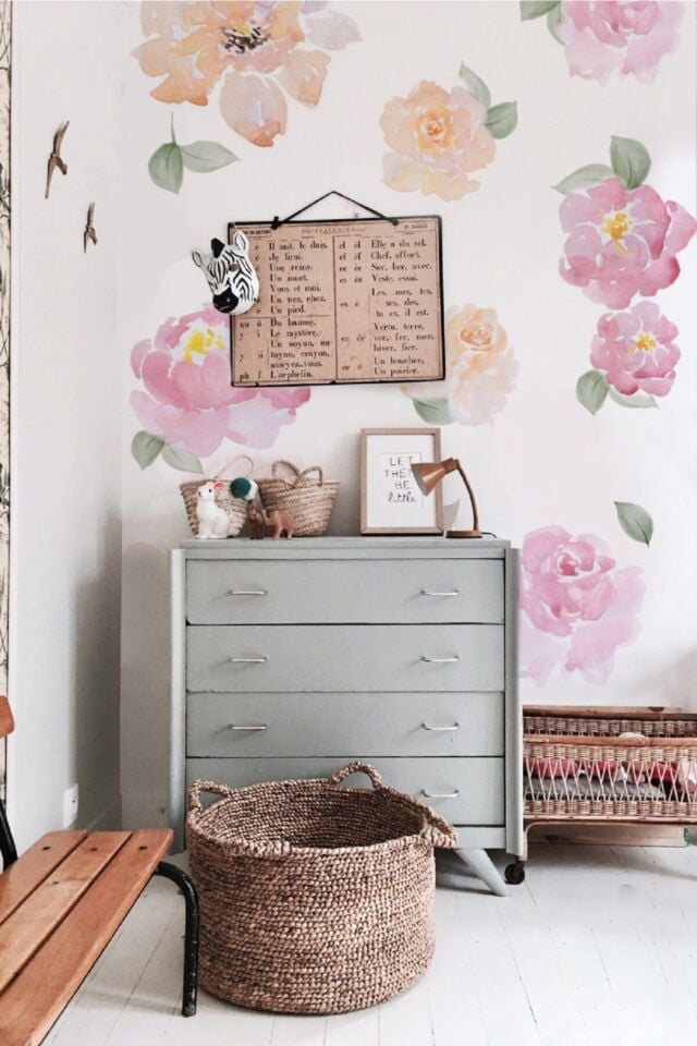 Soft Çiçekler Duvar Stickerı - 100 x 100