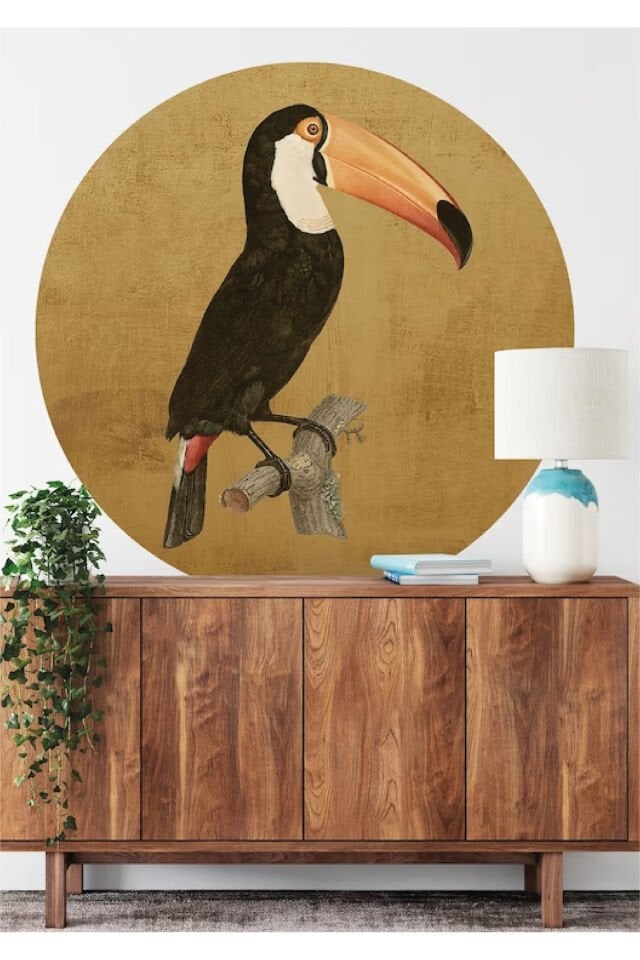 Boho - Bohem Tarzında Daire Duvar Stickerı - 95 x 95