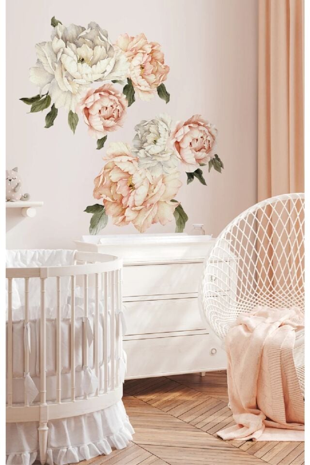 Şakayık Çiçekleri (somon Rengi) Duvar Stickerı - 60 x 100