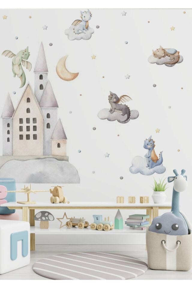 Dragons Çocuk Odası Duvar Stickerı - Tek Ebat