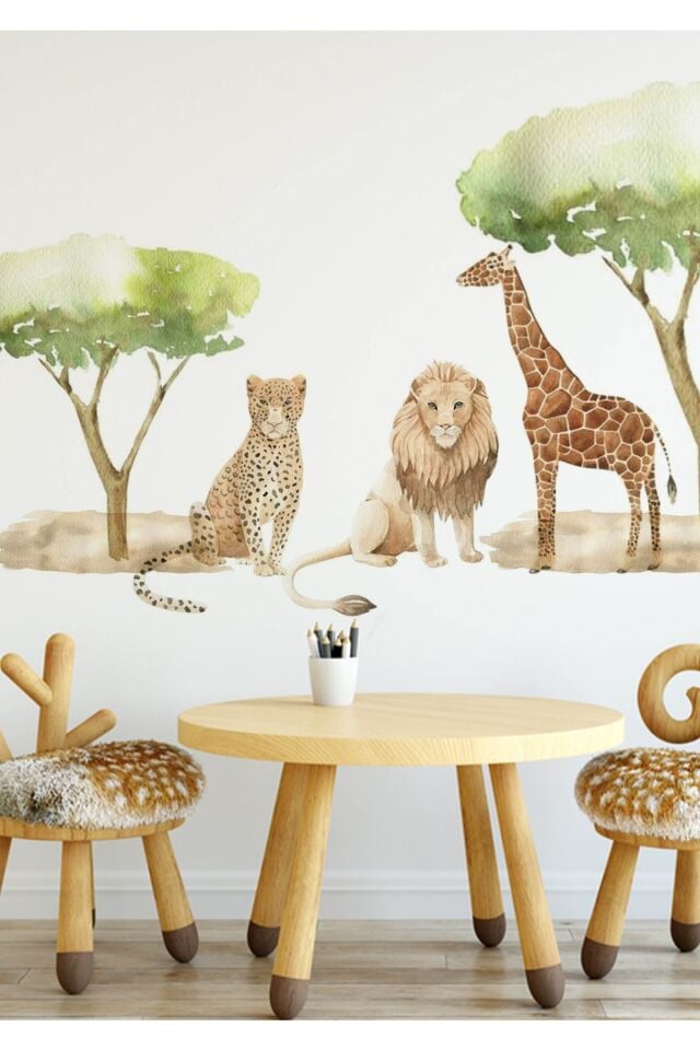 Africa Jungle Çocuk Odası Duvar Stickerı - Tek Ebat