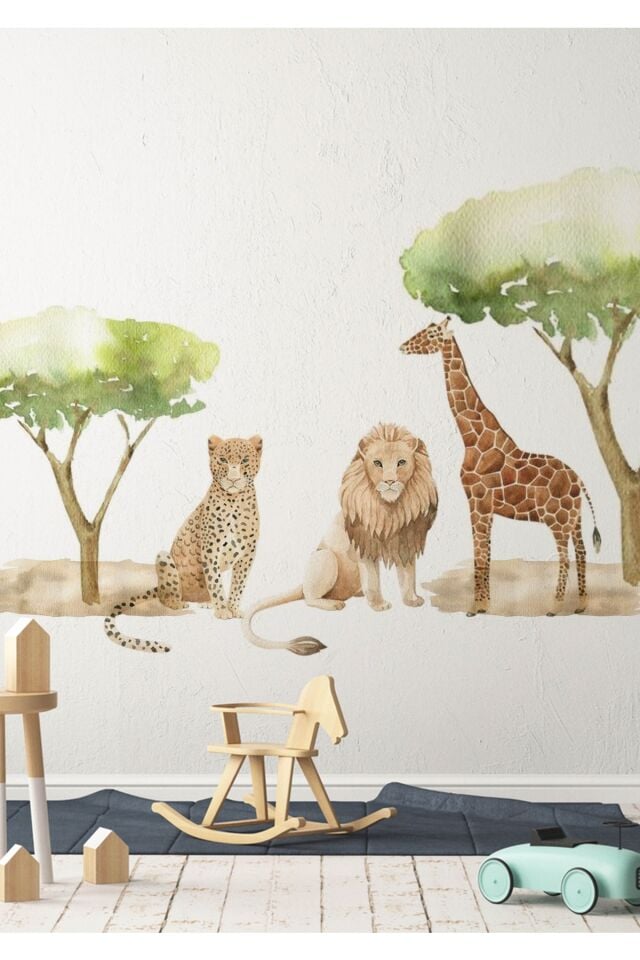 Africa Jungle Çocuk Odası Duvar Stickerı - Tek Ebat