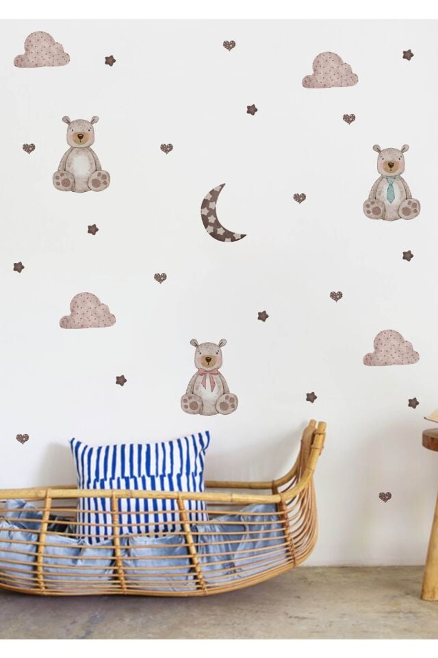 Brown Bear Çocuk Odası Duvar Stickerı - Tek Ebat