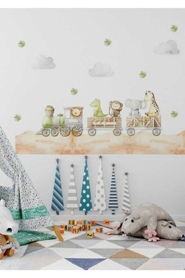 Safari Express Çocuk Odası Duvar Stickerı - Tek Ebat