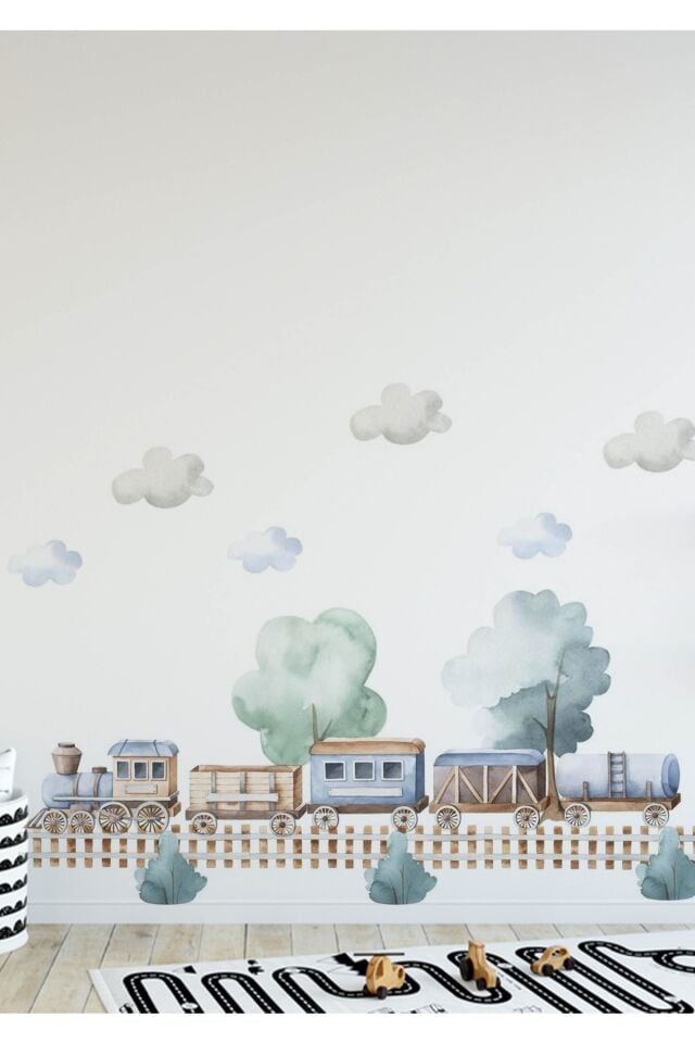 Train Çocuk Odası Duvar Stickerı - Tek Ebat