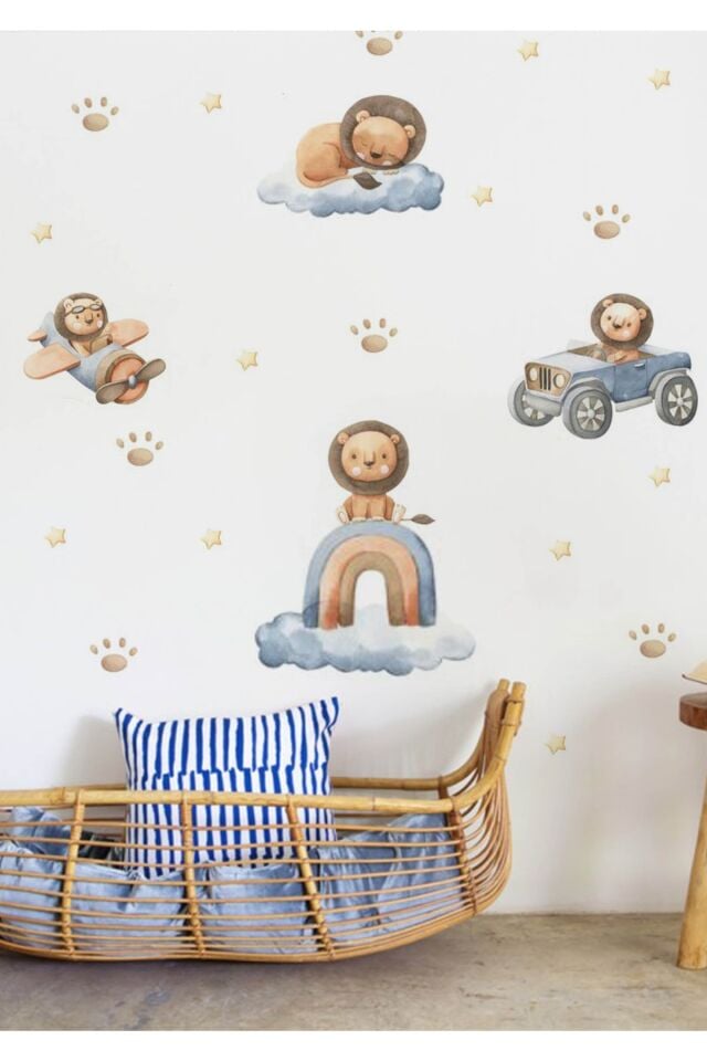 Baby Lion Çocuk Odası Duvar Stickerı - Tek Ebat