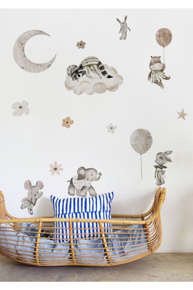 Ay Düşleri Çocuk Odası Duvar Stickerı - Tek Ebat