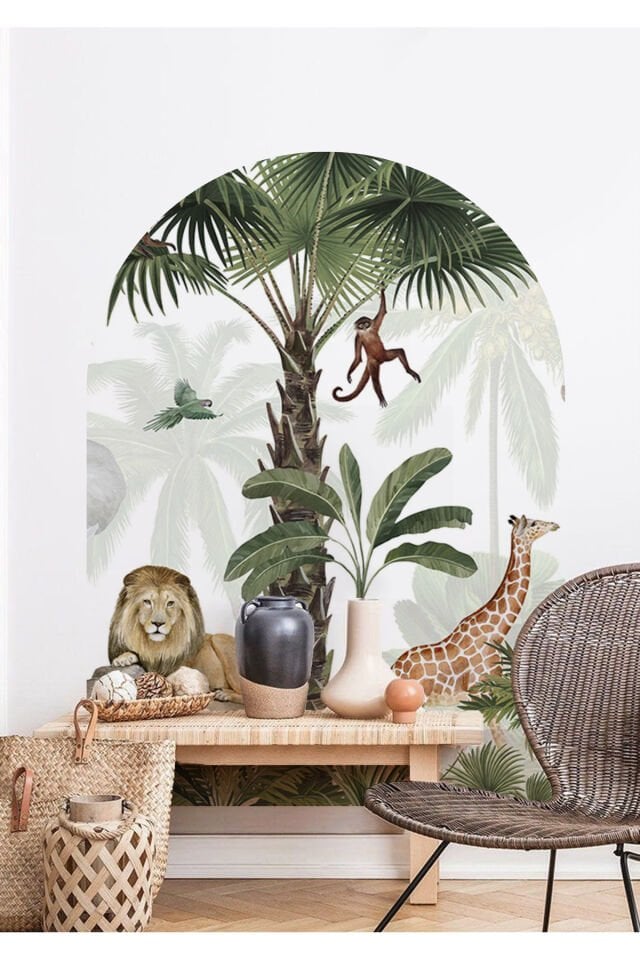 Boho - Bohem Tarz Oval Kemer Dekoratif Duvar Stickerı - 95 x 130