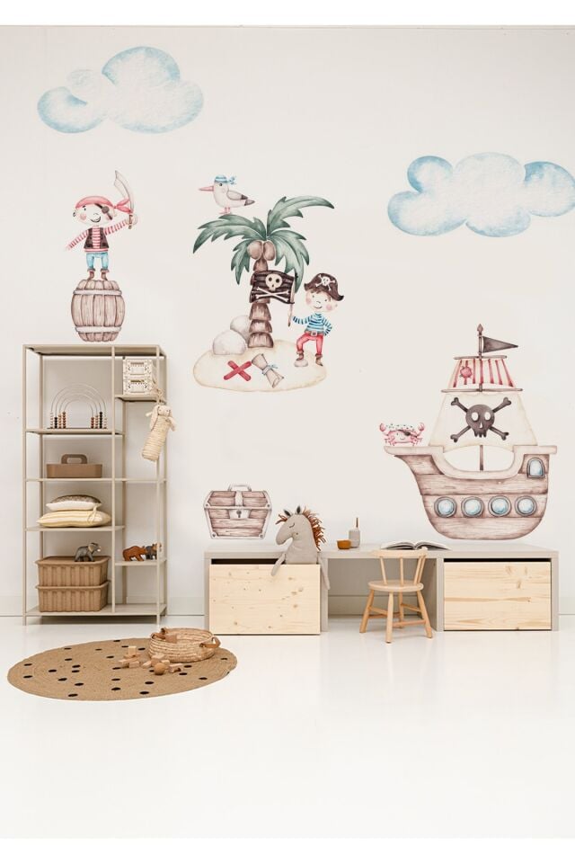 Deniz Korsanları Çocuk Odası Duvar Stickerı - Tek Ebat