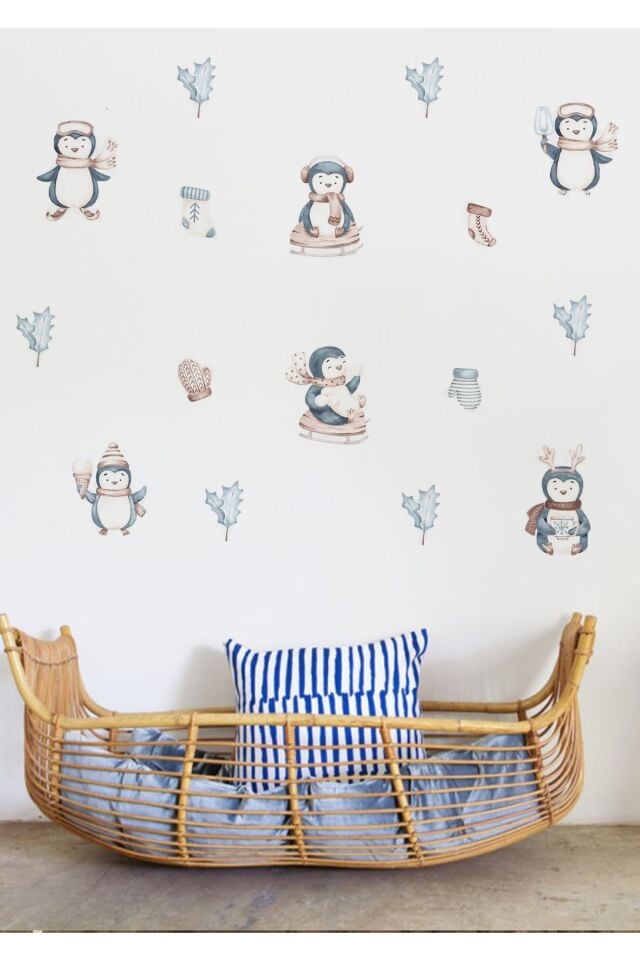 Kış Eğlencesi Çocuk Odası Duvar Stickerı - Tek Ebat