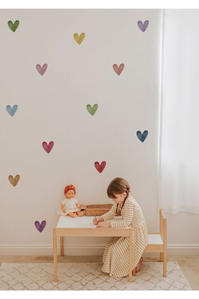 Suluboya Kalpler Çocuk Odası Duvar Stickerı - Tek Ebat