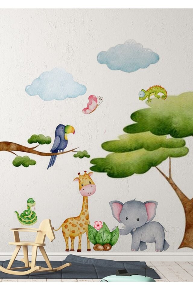 Baby Animals Çocuk Odası Duvar Stickerı - Tek Ebat