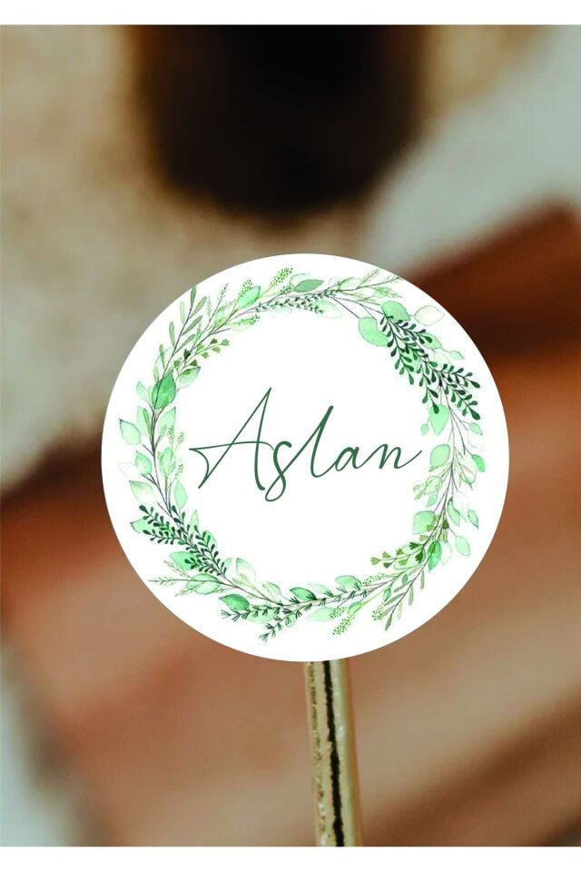 İsimli Kişiye Özel Yuvarlak Bebek Etiket/sticker 4x4cm 96 Adet - Tek Ebat