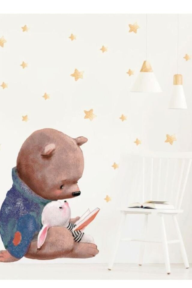 Bilge Ayıcık Çocuk Odası Duvar Stickerı - Tek Ebat
