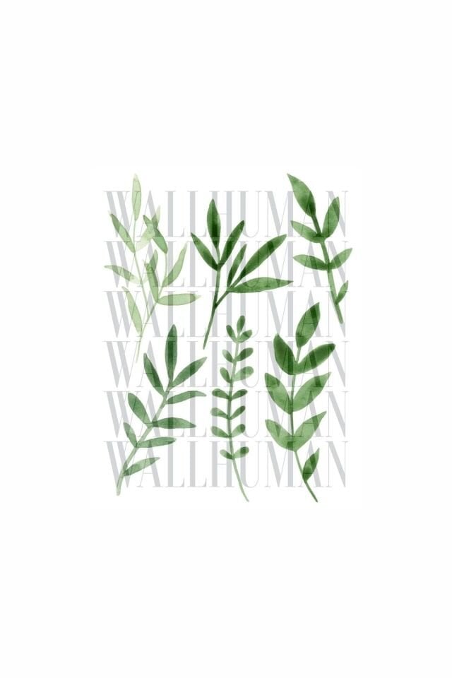 Yeşil Yapraklar Çocuk Odası Duvar Stickerı - 50 x 100