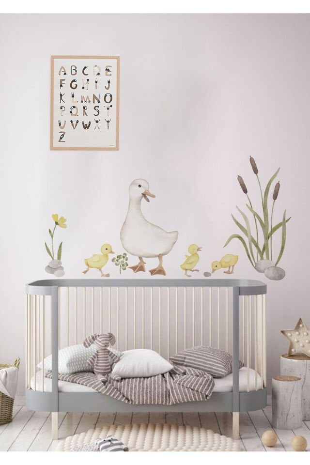 Ördek Ailesi Çocuk Odası Duvar Stickeri - 50 x 100