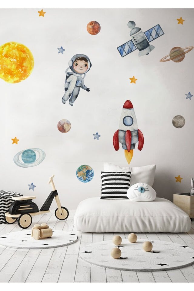 Uzay Serüveni Çocuk Odası Duvar Stıcerı - 50 x 100