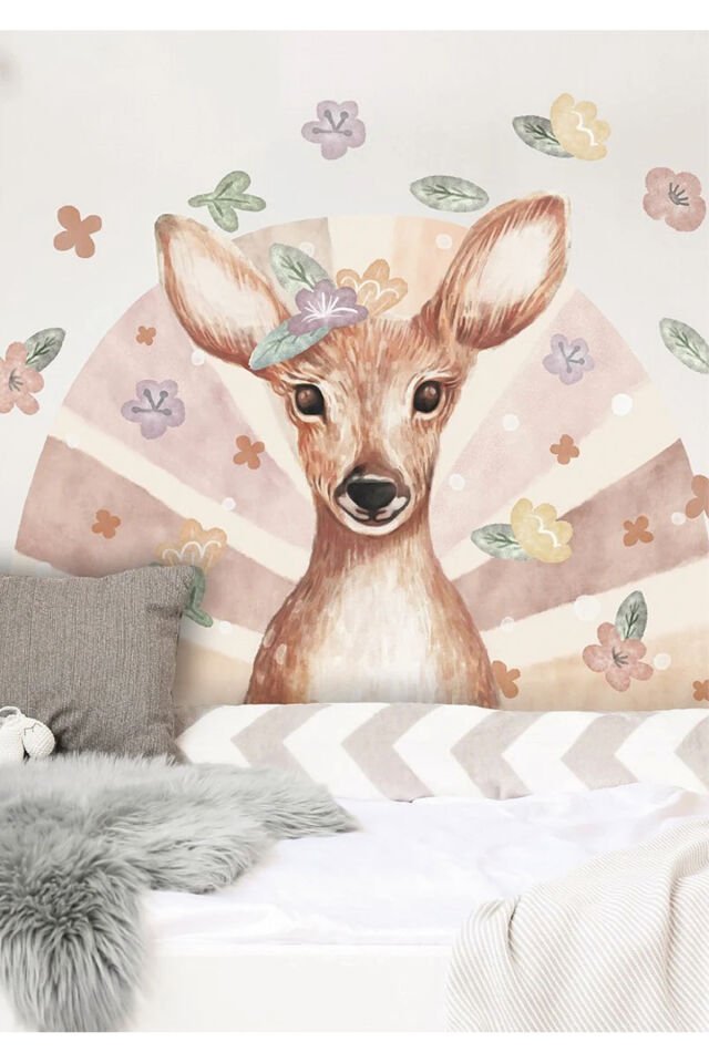 Karaca Gökkuşağı Çocuk ve Bebek Odası Duvar Stickerı - 70 x 95