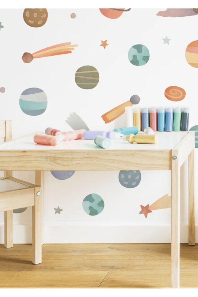 Soft Uzay Çocuk Odası Duvar Stickerı - 60 x 95