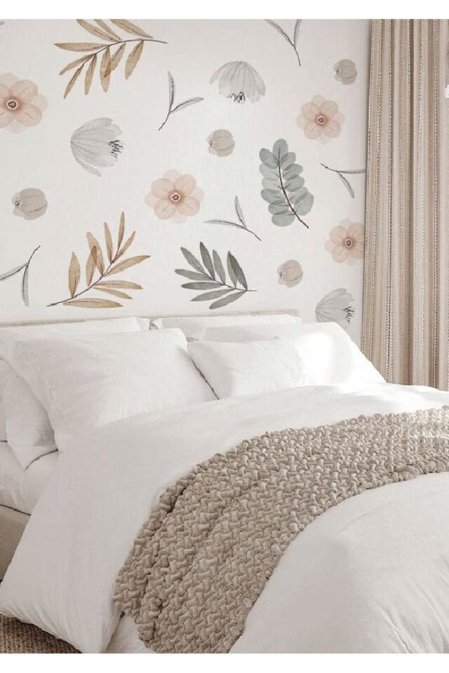 Boho Çiçekler Çocuk Odası Duvar Stickeri - 70 x 95