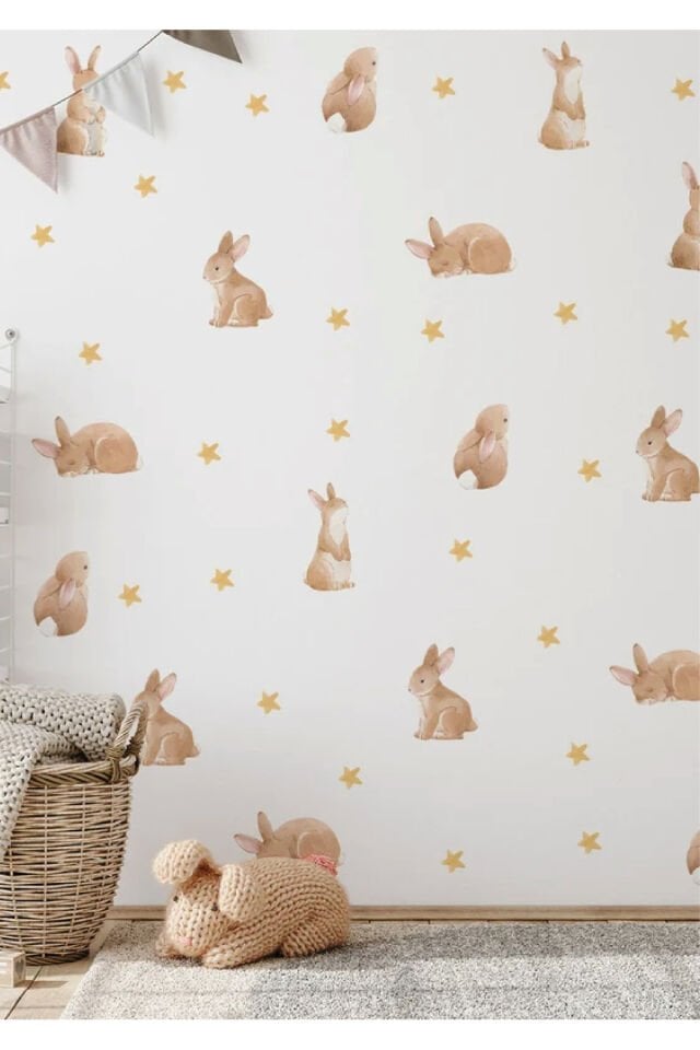 Rabbits Çocuk Odası Duvar Stickerı - 50 x 100