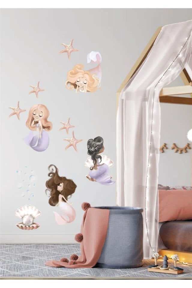 Okyanus Perileri Çocuk Odası Duvar Stickerı - 50 x 100