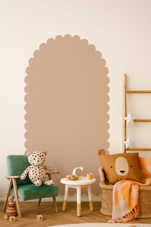 Dalgalı Scallop Başlık Duvar Stickerı-95x150cm