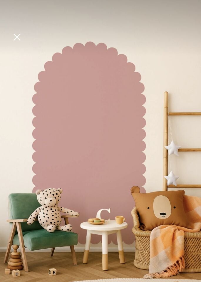 Dalgalı Scallop Başlık Duvar Stickerı-95x150cm