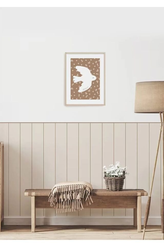 Çizgili Ahşap Panel Görünümlü Duvar Stickerı