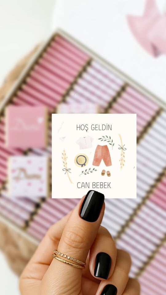 Kişiye Özel Bebek, Söz, Nişan Etiketi - 4cm 100 Adet