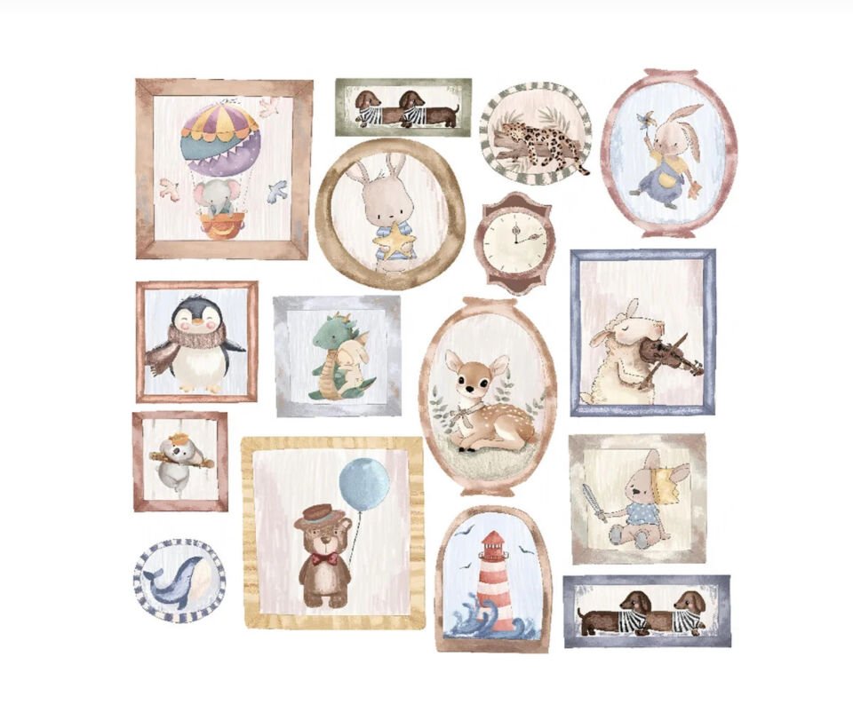 Masal Kahramanları Çerçeve Duvar Sticker Seti