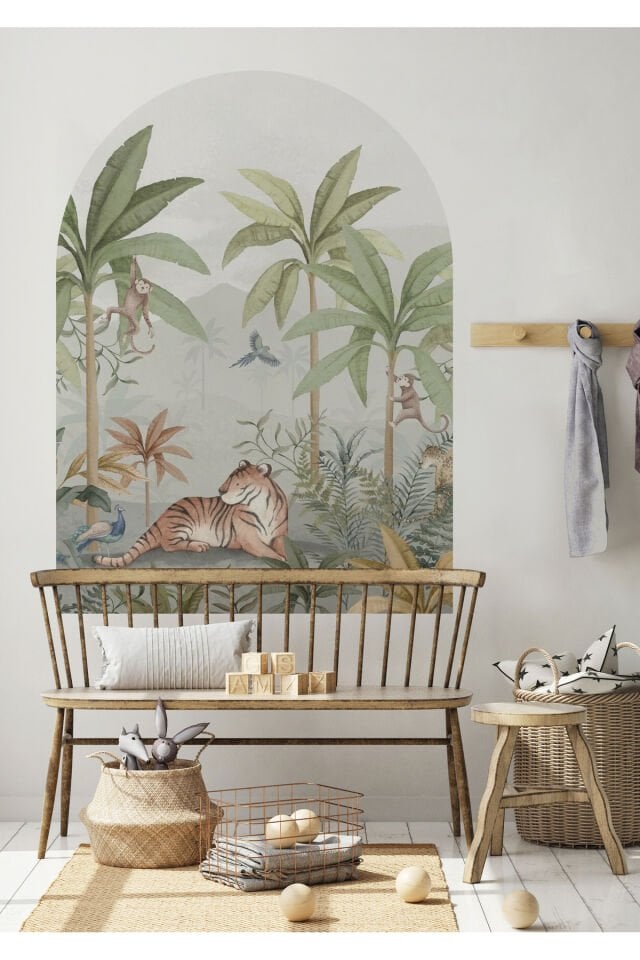 Boho - Bohem Tarz Oval Kemer Dekoratif Duvar Stickerı - 95 x 130