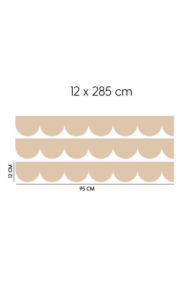 Bohem Tarz Dekoratif Dalgalı Duvar Şeridi ( 12x95cm 3 Adet) - Tek Ebat