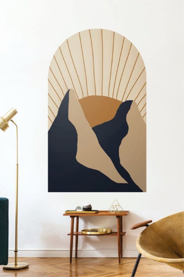 Bohem Lacivert Dağ Sticker - 60 x 100