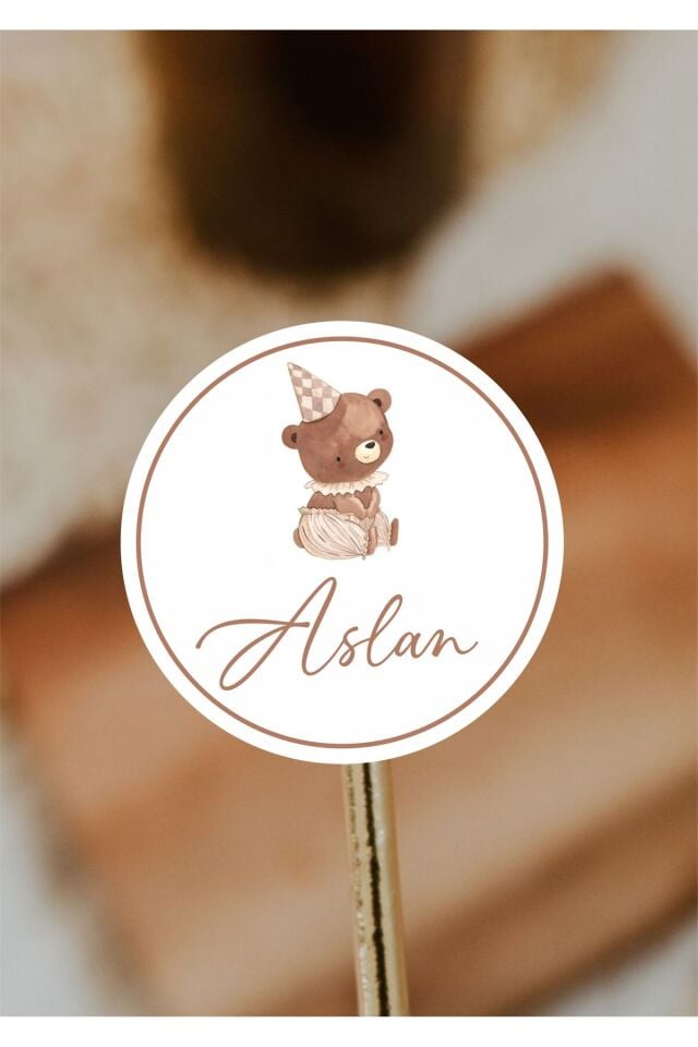 İsimli Kişiye Özel Yuvarlak Bebek Etiket/Sticker 4x4cm 100 Adet -