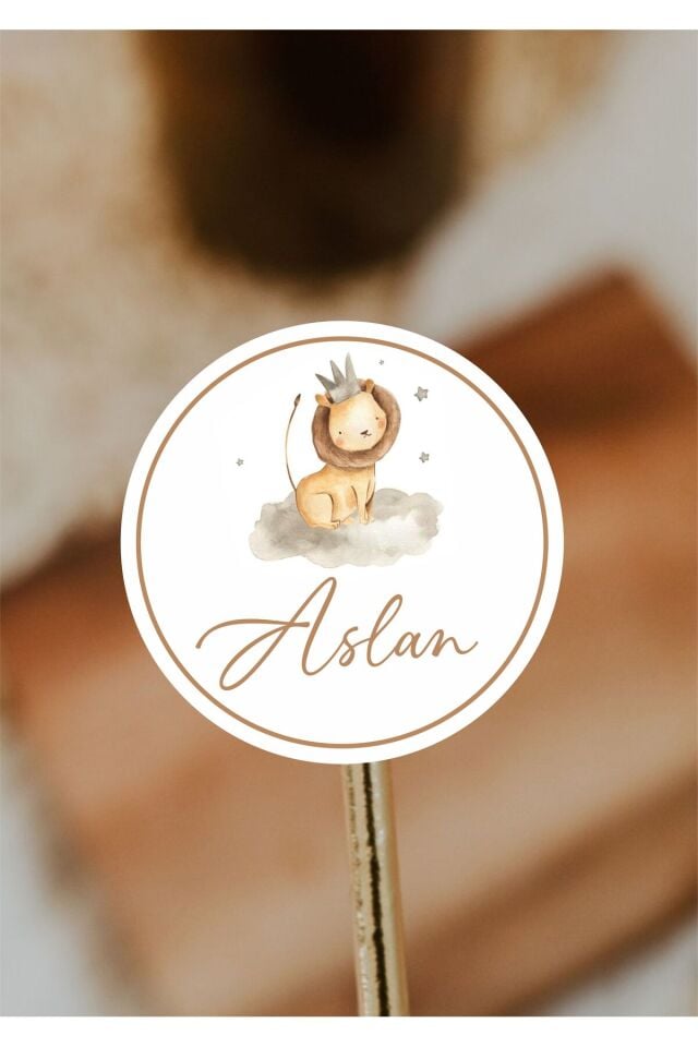 İsimli Kişiye Özel Yuvarlak Bebek Etiket/Sticker 4x4cm 100 Adet -