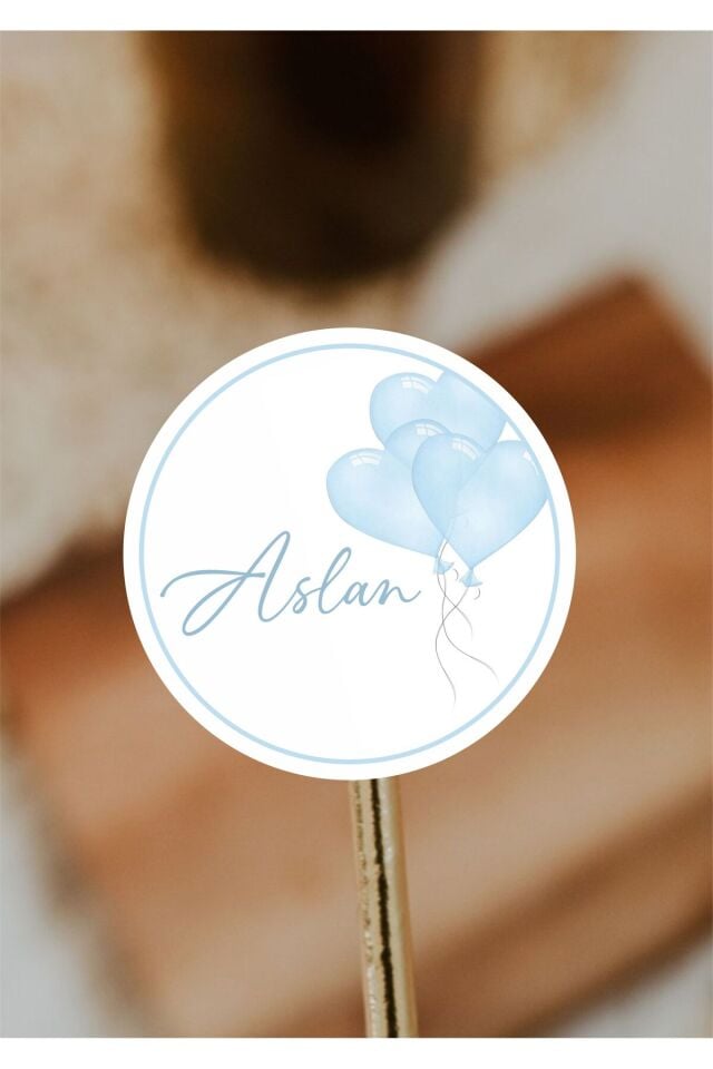 İsimli Kişiye Özel Yuvarlak Bebek Etiket/Sticker 4x4cm 100 Adet -