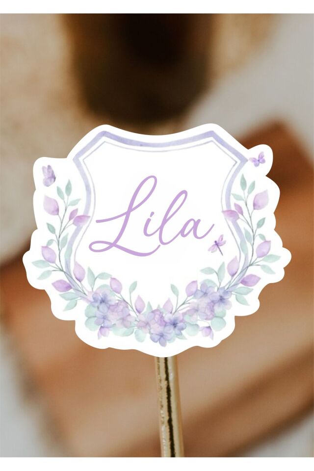 İsimli Kişiye Özel Kesimli Bebek Etiket/Sticker 4x4cm 100 Adet -