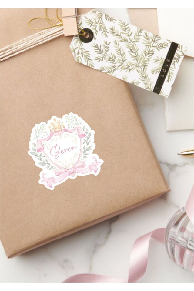 İsimli Kişiye Özel Kesimli Bebek Etiket/Sticker 4x4cm 100 Adet -